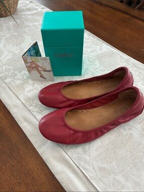 Tieks Cardinal Red Leather Ballet Flats by Tieks